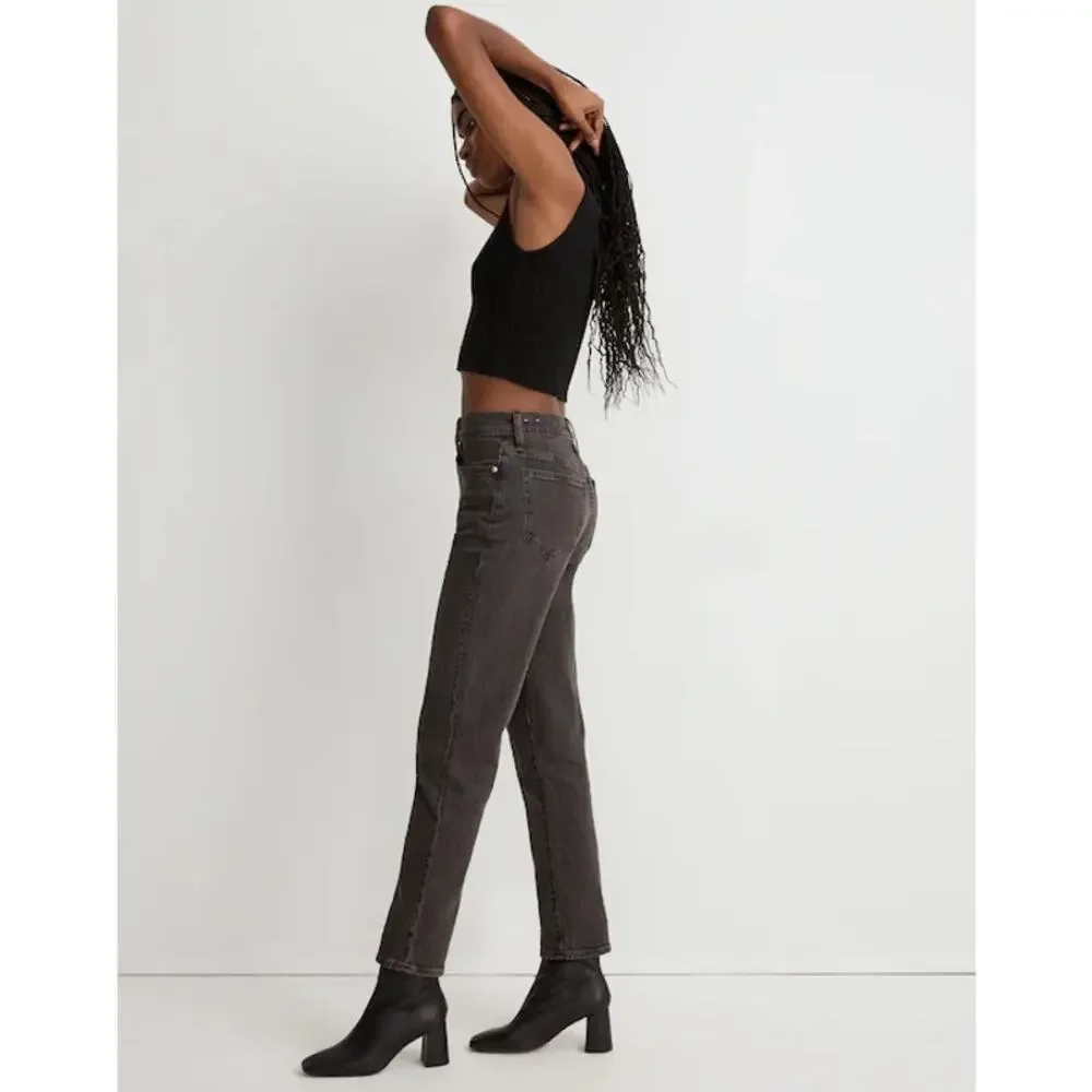 Madewell Perfect Vintage High Rise Tapered 90s Lunar Black Denim Jeans Size 26 - Picture 2 of 14